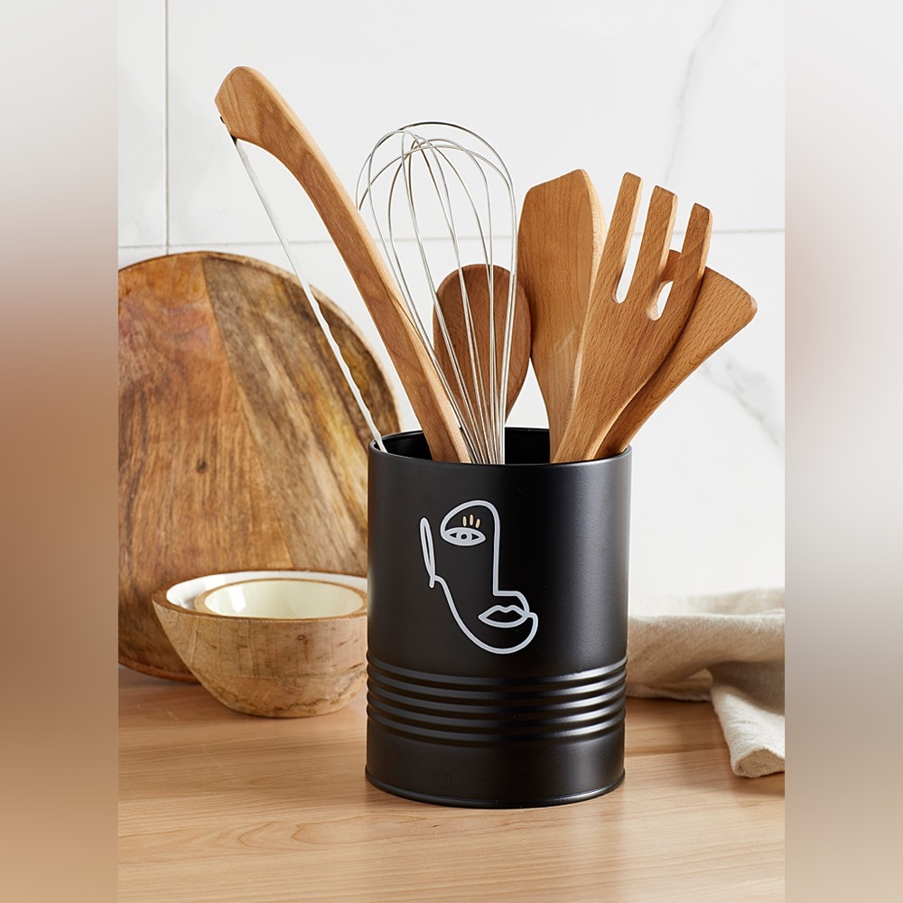Abstract Face Utensil Holder